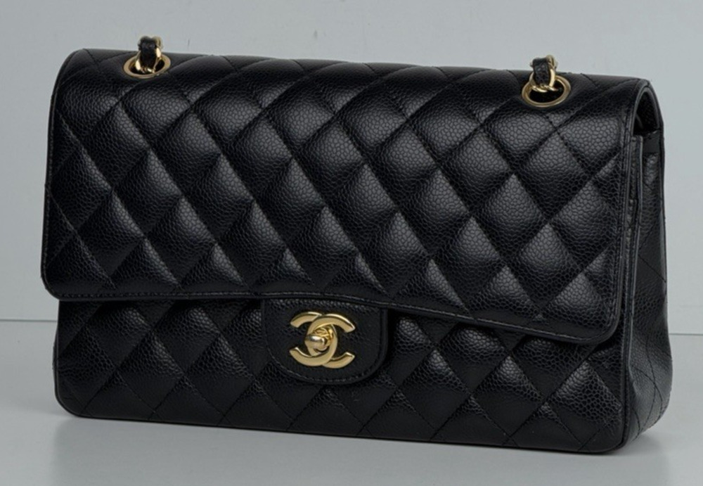 Chanel Classic Double Flap Medium Bag Black Caviar Leather Gold Hardware 2019 D7